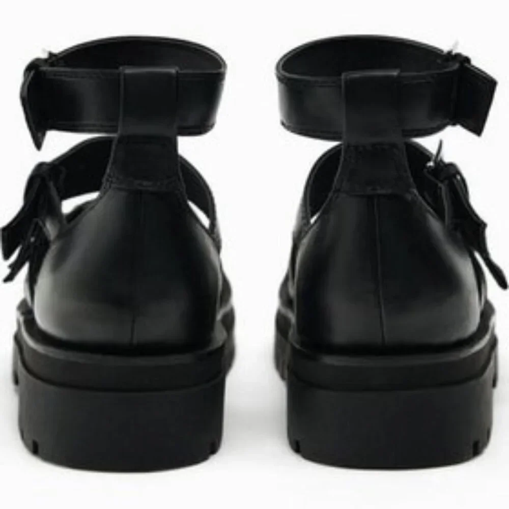 Zara Platform Cage Sandal With Buckles